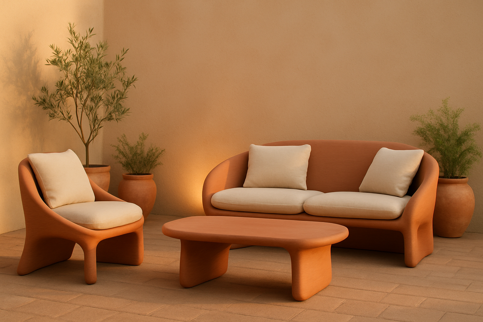 Organic modern patio